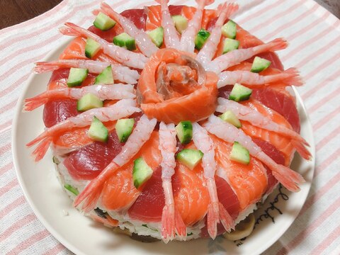 パーティーやお誕生日にぴったり！お寿司ケーキ♡